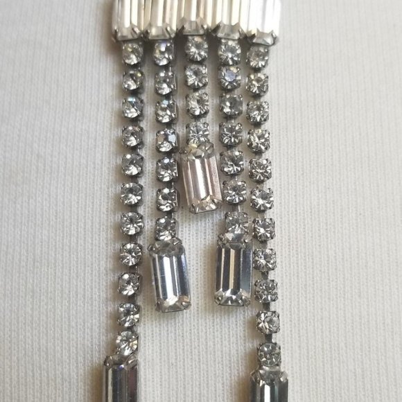 VINTAGE ART DECO UNIQUE RHINESTONE NECKLACE - Picture 3 of 4